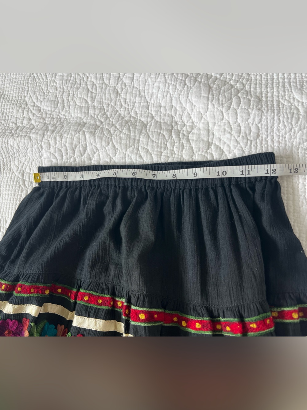 RARE Double D Ranch Pom Pom Embroidered Cotton Skirt - Picture 11 of 13